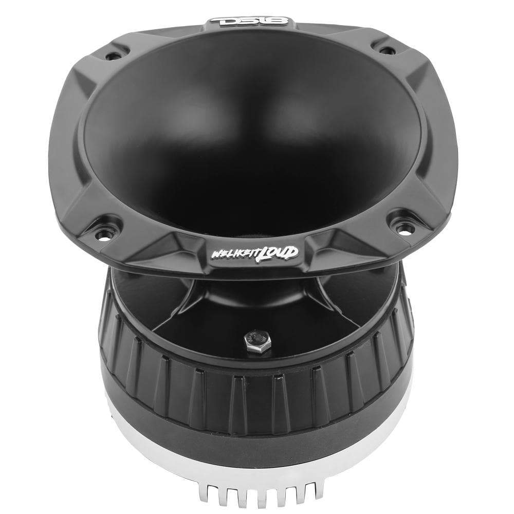 PRO-D1 2 Inch Bolt On Short Throat Compression Driver W/ Spacer 2 Inch Titanium Voice Coil and PRO-HA52/BK Horn 640 Watts 8-ohm DS18