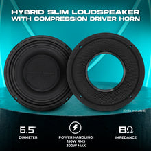 Load image into Gallery viewer, PRO 6.5" Shallow Coaxial Hybrid Mid-Range Loudspeaker with Built-in Driver | 150W RMS 8-Ohm