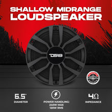 Load image into Gallery viewer, 6.5” Ultra Slim Mid-Range Loudspeaker with Neodymium Magnet | 120W RMS 4-Ohm