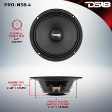 Load image into Gallery viewer, PRO 8" Shallow Neodymium Mid-Range Loudspeaker 200 Watts Rms 4-Ohm