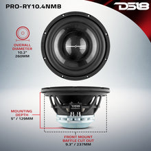 Load image into Gallery viewer, PRO 10" Neodymium Water resistant Carbon Fiber Cone Mid-Bass Woofer 450 Watts Rms 4-Ohm