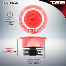 Load image into Gallery viewer, 4.5" Super Bullet Tweeter 280 Watts 1.75" Titanium 4-Ohm Vc with RGB LED Lights