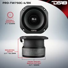 Load image into Gallery viewer, 4” Super Bullet Tweeter with 1.5” Titanium Voice Coil and Oversized Ferrite Magnet 200 Watts 4-Ohm