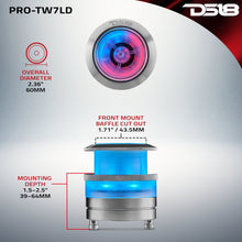 Load image into Gallery viewer, 2.3" Neodymium Super Bullet Tweeter with 1" Aluminum Voice Coil &amp; Digital LED Lights