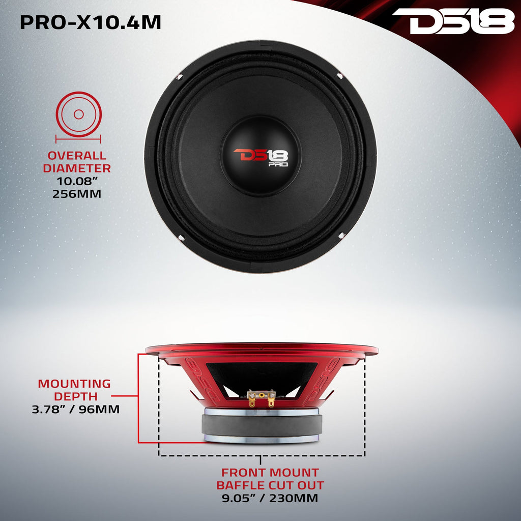 PRO-X 10" Mid-Range Loudspeaker 300 Watts Rms 4-Ohm