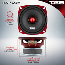 Load image into Gallery viewer, PRO-X 4" Mid-Range Loudspeaker with Bullet | 100W RMS 4-Ohm