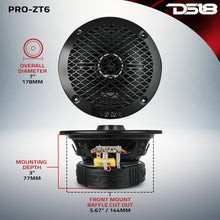 Load image into Gallery viewer, PRO-ZT 6.5" Coaxial Mid-Range Loudspeaker with Water-Resistant Cone Built-in Bullet Tweeter and Grill | 225W RMS 4-Ohm