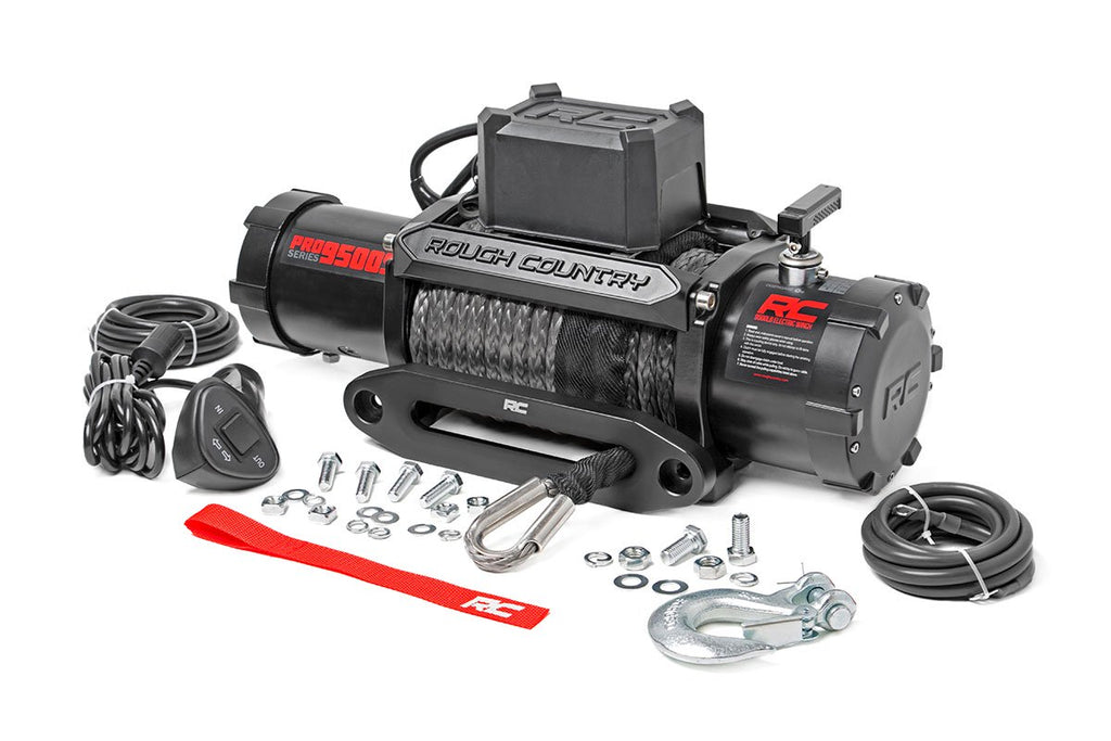 Rough Country Winches 9500 LB Electric Winch Synthetic Rope Pro Series Rough Country - PRO9500S