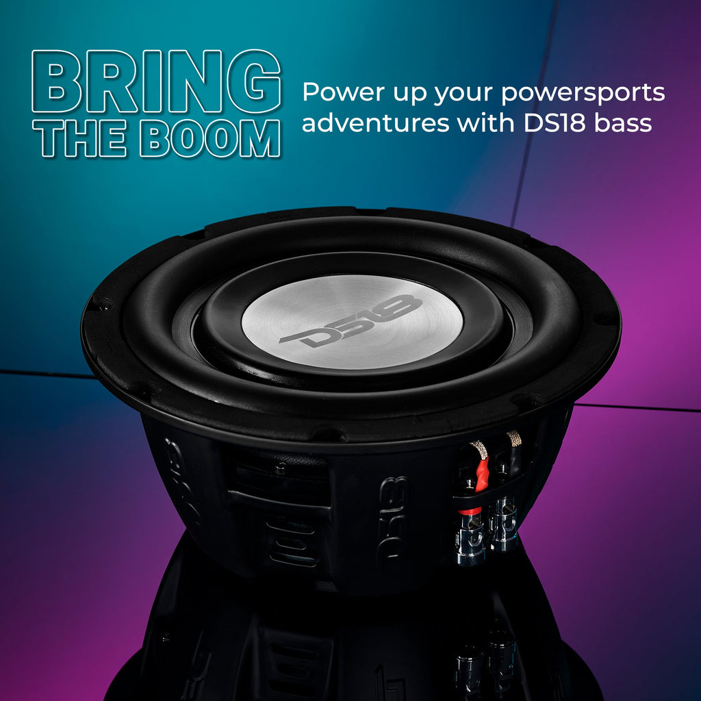 PS Shallow-Mount Water-Resistant 8" Subwoofer | 400W RMS DVC 4-Ohm