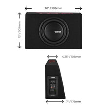Load image into Gallery viewer, 10” Amplified Shallow Subwoofer Enclosure for Pickup Trucks