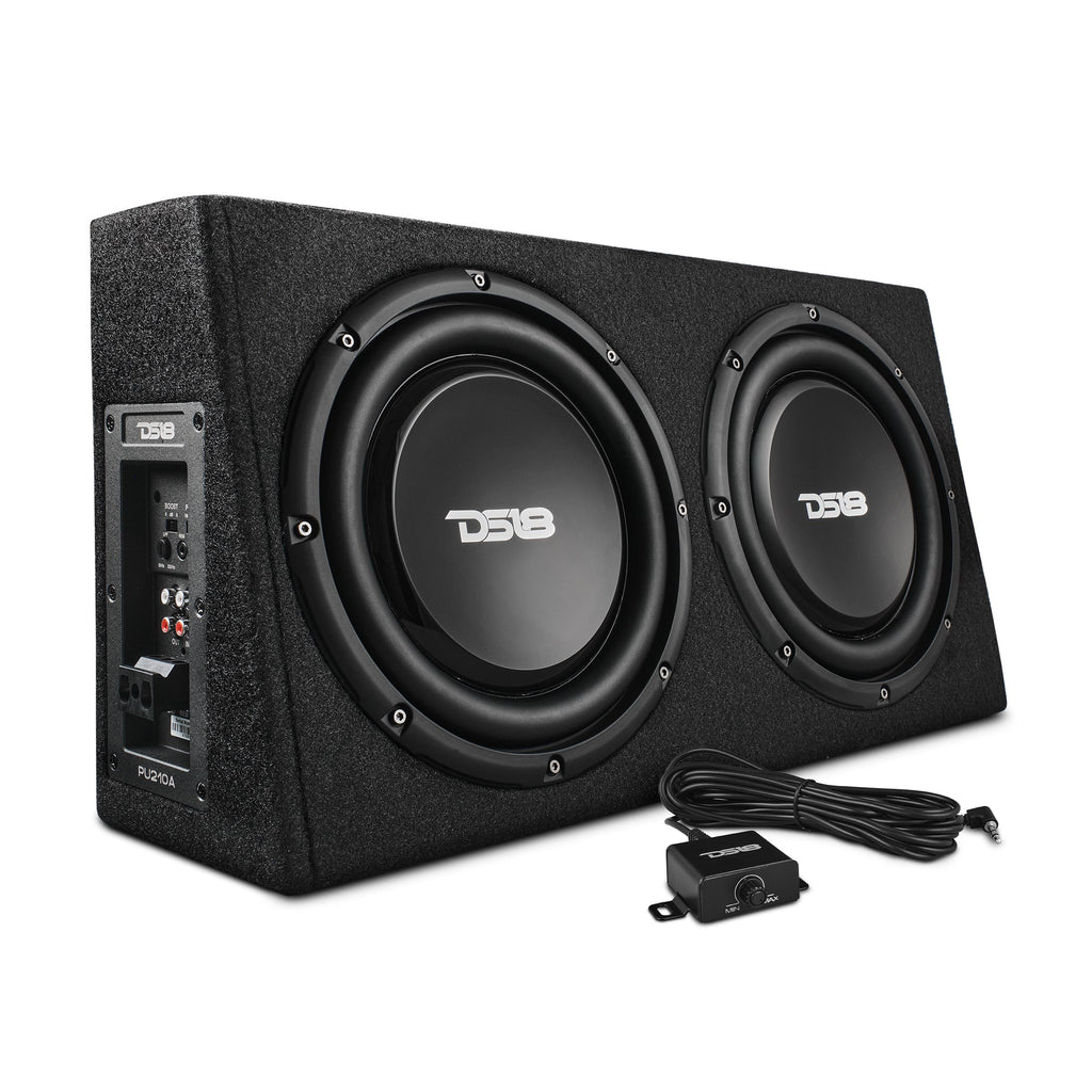 10" Active Subwoofer Shallow Enclosure with 10" Passive Subwoofer For Pickup Trucks