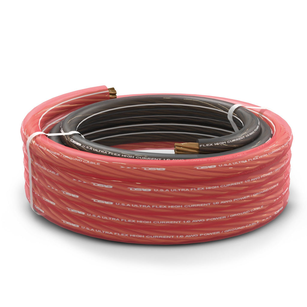 0-GA Ultra Flex CCA Ground Power Cable 5 Ft Black and 20 Ft Red Kit