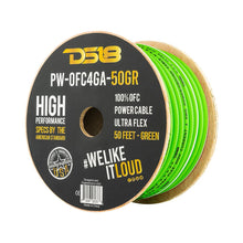 Load image into Gallery viewer, DS18 PW-OFC4GA-50YGR 4-GA Ultra Flex 100% OFC Ground, Power Cable, 50 Feet, Green