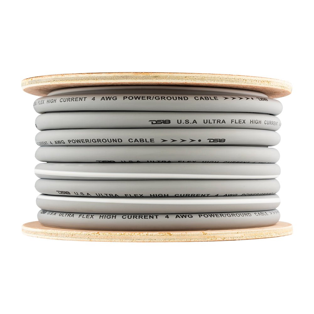 4-GA 100% OFC Ground, Power Cable, 50 Feet -Silver