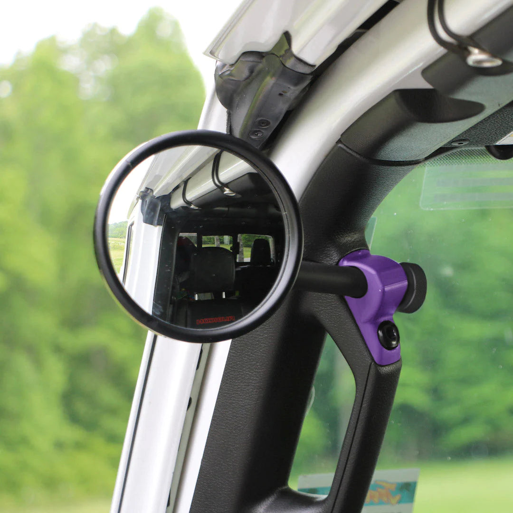 CMM Offroad Mirrors Ball Mount Delete (No Mounting Point Ball) / purple / 6" + 1" Ball Mount on the end JL/JLU A-Pillar Side Jeep Mirrors with Base Mount Driver AND Passenger
