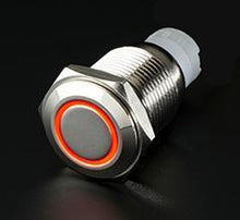 Load image into Gallery viewer, Quake LED Accessory Light Switch Momentary Flush Mount Switches 5 Pin 5 Amp Chrome/Amber - QRS731