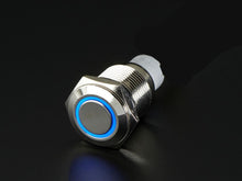 Load image into Gallery viewer, Quake LED Accessory Light Switch On/Off Flush Mount Switches 5 Pin 5 Amp Chrome/Blue - QRS722