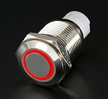 Load image into Gallery viewer, Quake LED Accessory Light Switch Momentary Flush Mount Switches 5 Pin 5 Amp Chrome/Red - QRS734