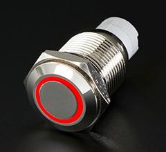 Quake LED Accessory Light Switch On/Off Flush Mount Switches 5 Pin 5 Amp Chrome/Red - QRS724