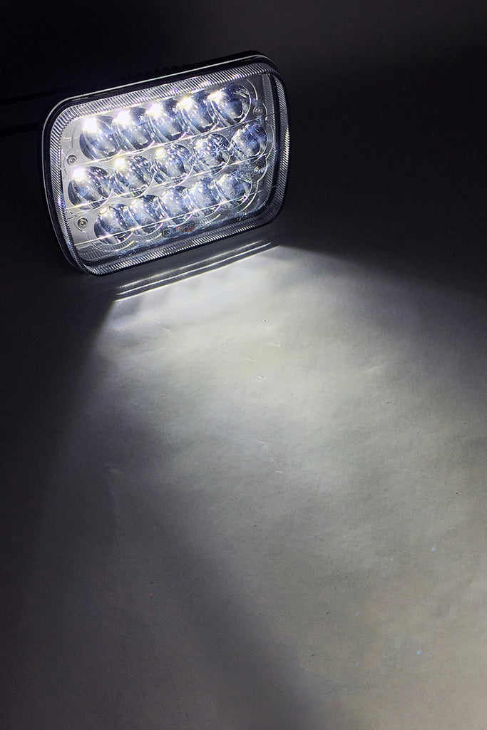 Quake LED Headlight 5x7 Inch Headlight 45 Watt High/Low Tempest Series Jeep XJ/YJ - QTE459