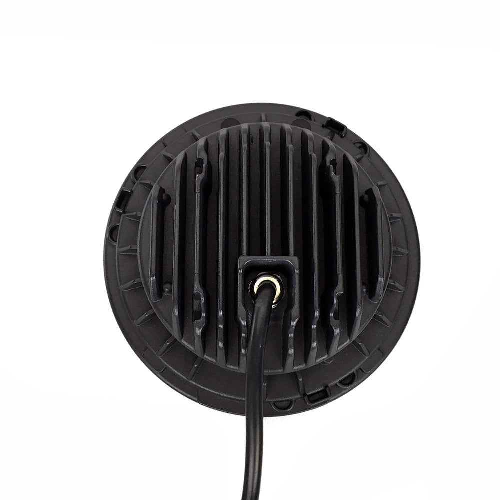 Quake LED Headlight 7 Inch Headlight 60 Watt High/Low White Full Halo Chrome Reflector Tempest - QTE460