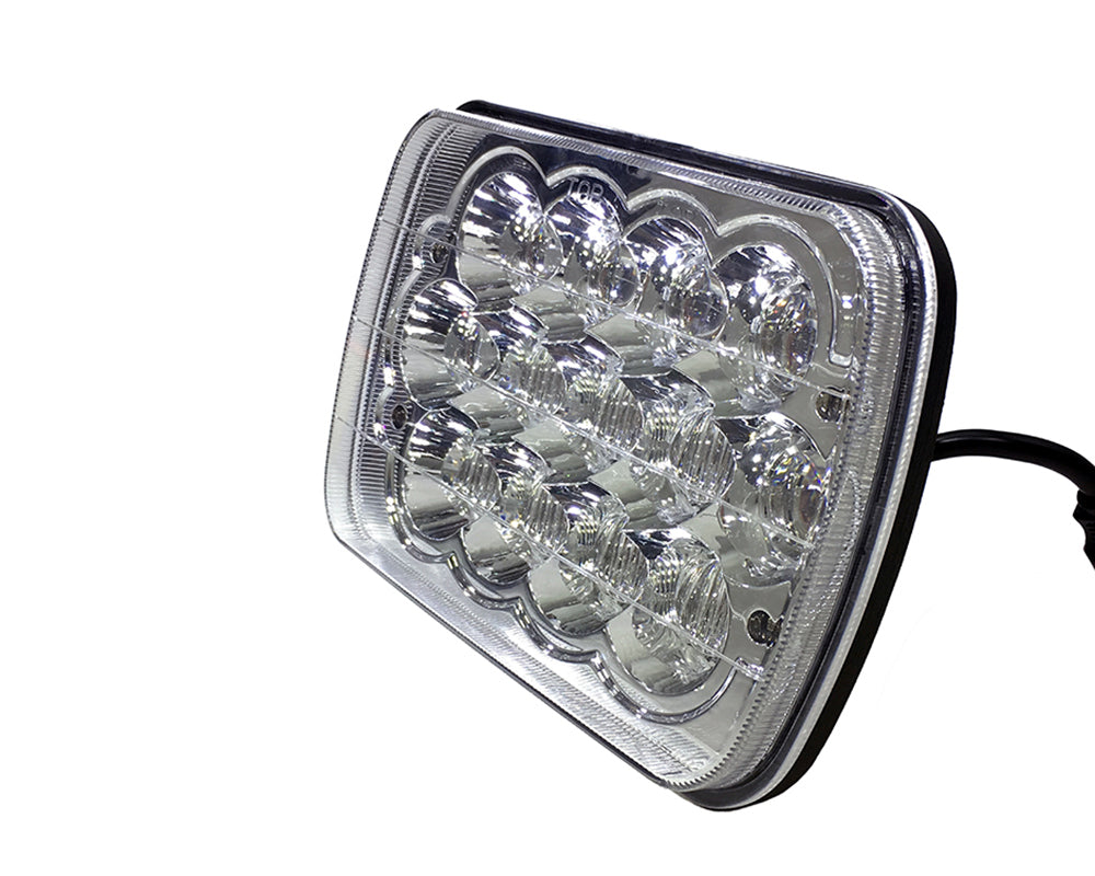 Quake LED Headlight 5x7 Inch Headlight 39 Watt High/Low Jeep YJ/XJ Tempest Series - QTE463
