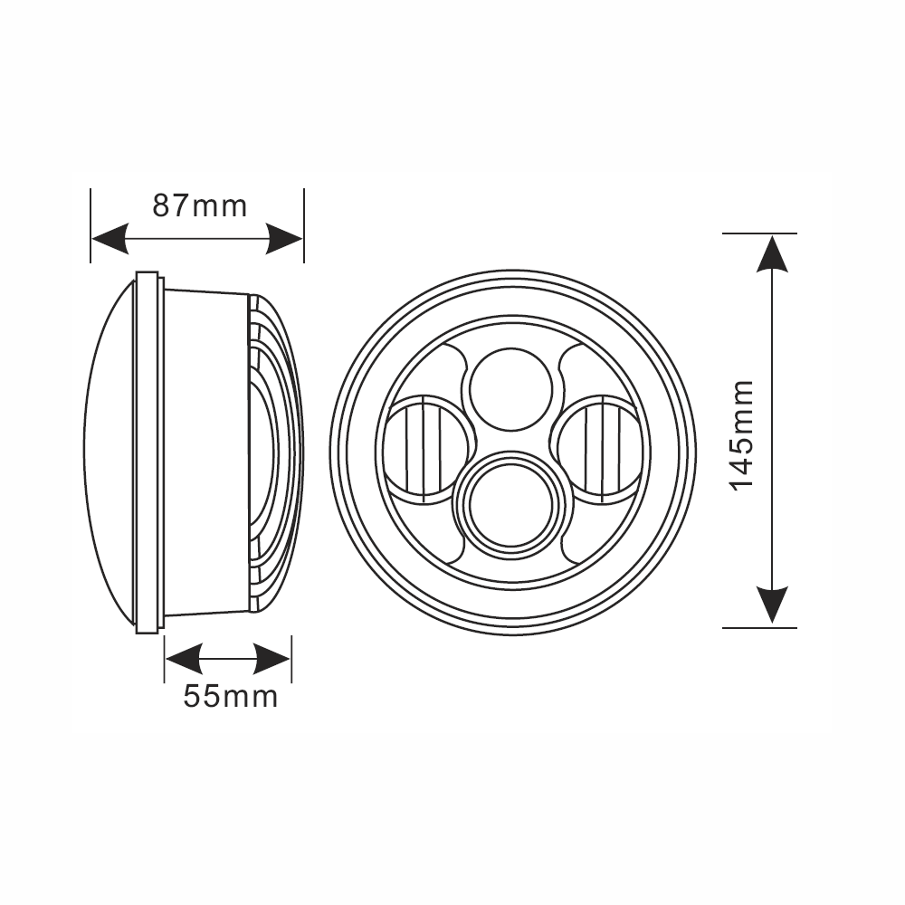 Quake LED Headlight 5.75 in. Headlight Tempest - QTE471