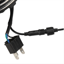 Load image into Gallery viewer, Quake LED Headlight 7 Inch RGB Accent Headlight High/Low RGB Full Halo Black Reflector Tempest - QTE555