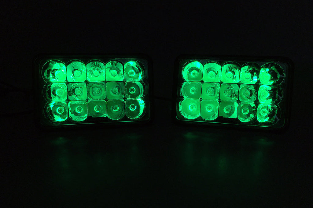 Quake LED Headlight 4X6 in. Headlight 45 Watt High-low RGB Accent Quad Lock interlock Tempest - QTE750