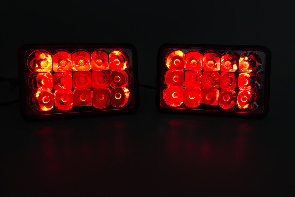 Quake LED Headlight 4X6 in. Headlight 45 Watt High-low RGB Accent Quad Lock interlock Tempest - QTE750