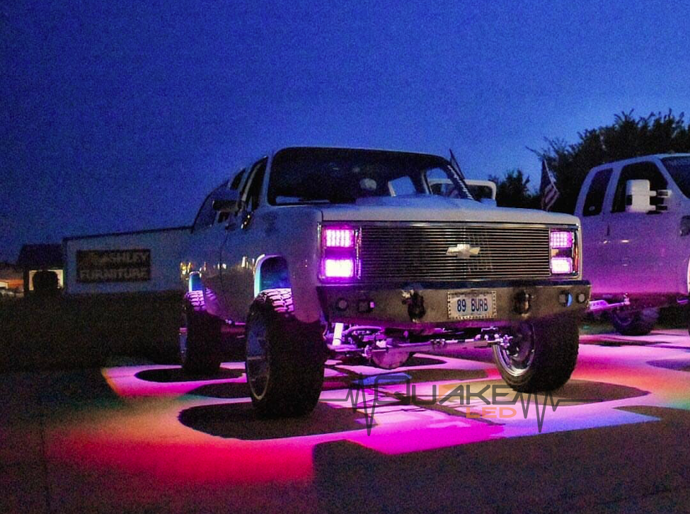 Quake LED Headlight 4X6 in. Headlight 45 Watt High-low RGB Accent Quad Lock interlock Tempest - QTE750