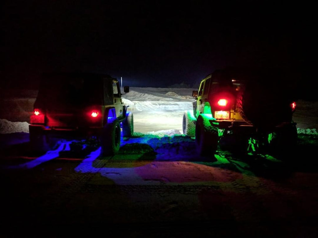 Quake LED Headlight 7 in. RGB Headlight Tempest Chrome Or Black Reflector - QTE769