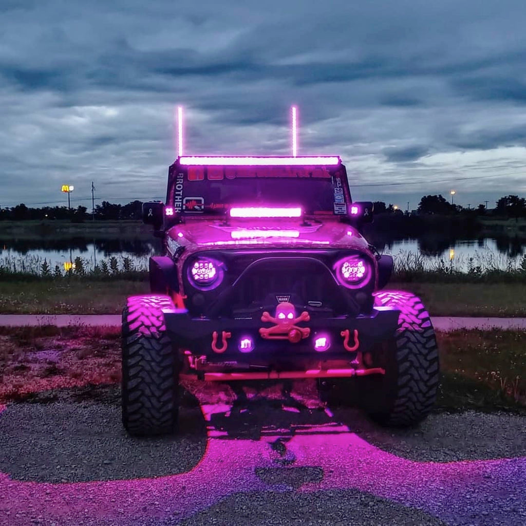 Quake LED Fog Light Jeep Wrangler JK CJ TJ 4 RGB Fog Light Tempest - QTE771