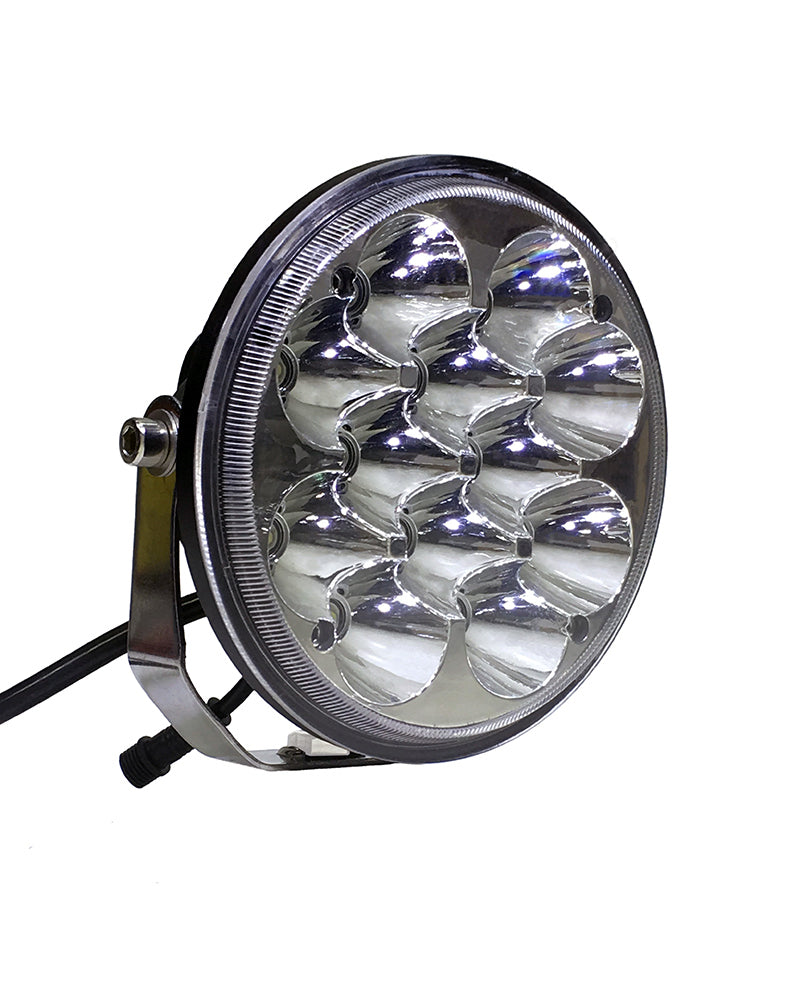 Quake LED Headlight 5.75 Inch Headlight 36 Watt Spot RGB Accent Tempest Series Quad-Lock/Interlock - QTE797