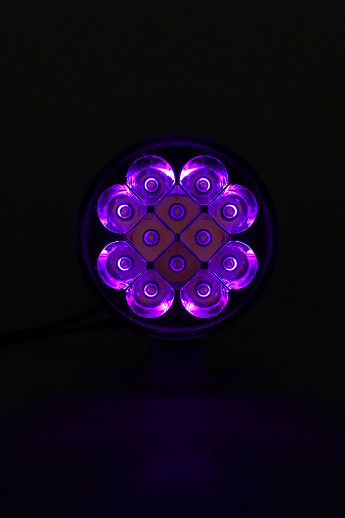 Quake LED Headlight 5.75 Inch Headlight 36 Watt Spot RGB Accent Tempest Series Quad-Lock/Interlock - QTE797