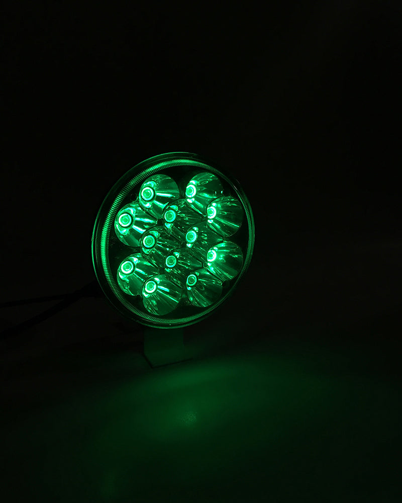 Quake LED Headlight 5.75 Inch Headlight 36 Watt Spot RGB Accent Tempest Series Quad-Lock/Interlock - QTE797