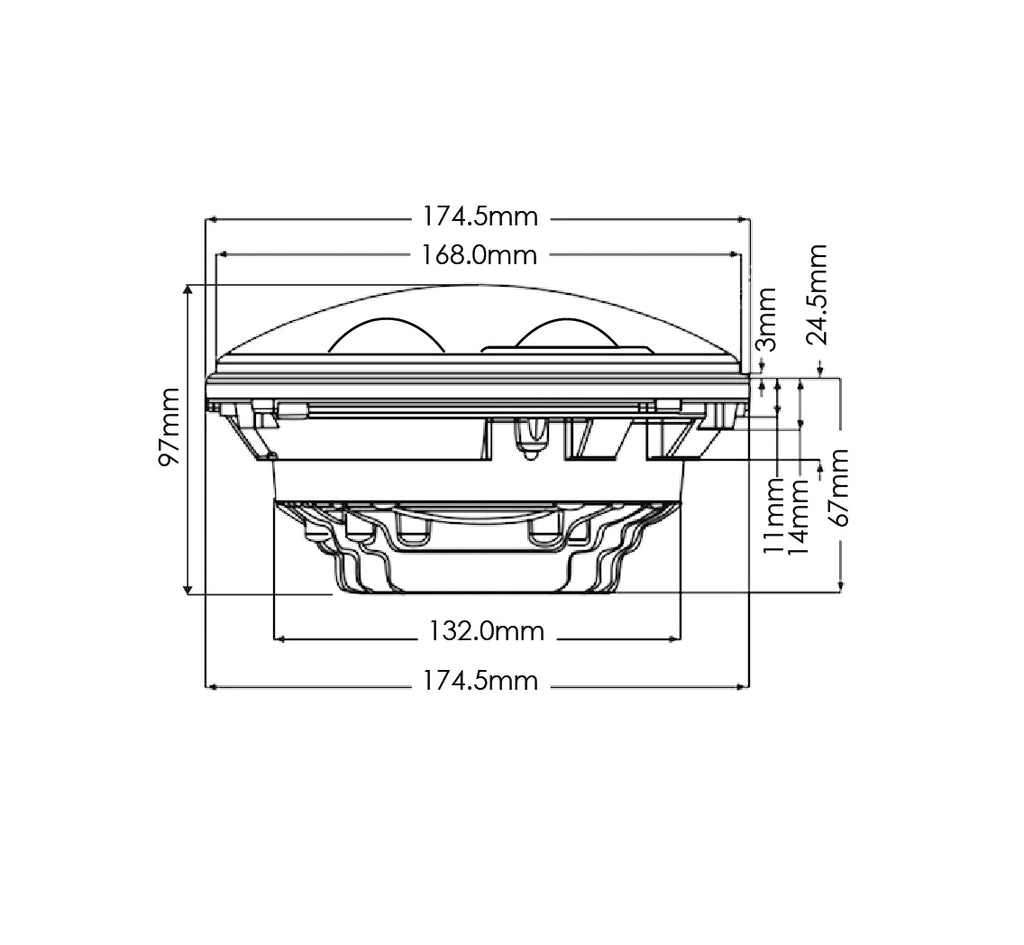 Quake LED Headlight 7 in. Headlight Half Halo White DRL Amber Turn Signal Reflector Tempest - QTE568
