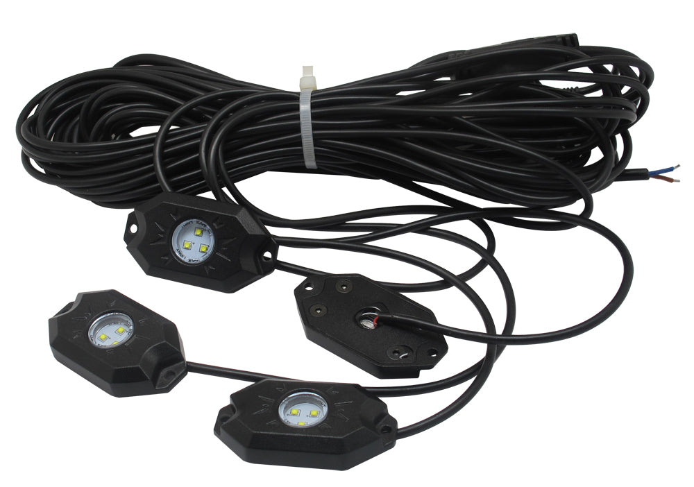 Quake LED Underbody Light Kit LED Rock Lights 4 Pods Kit White - QTL441
