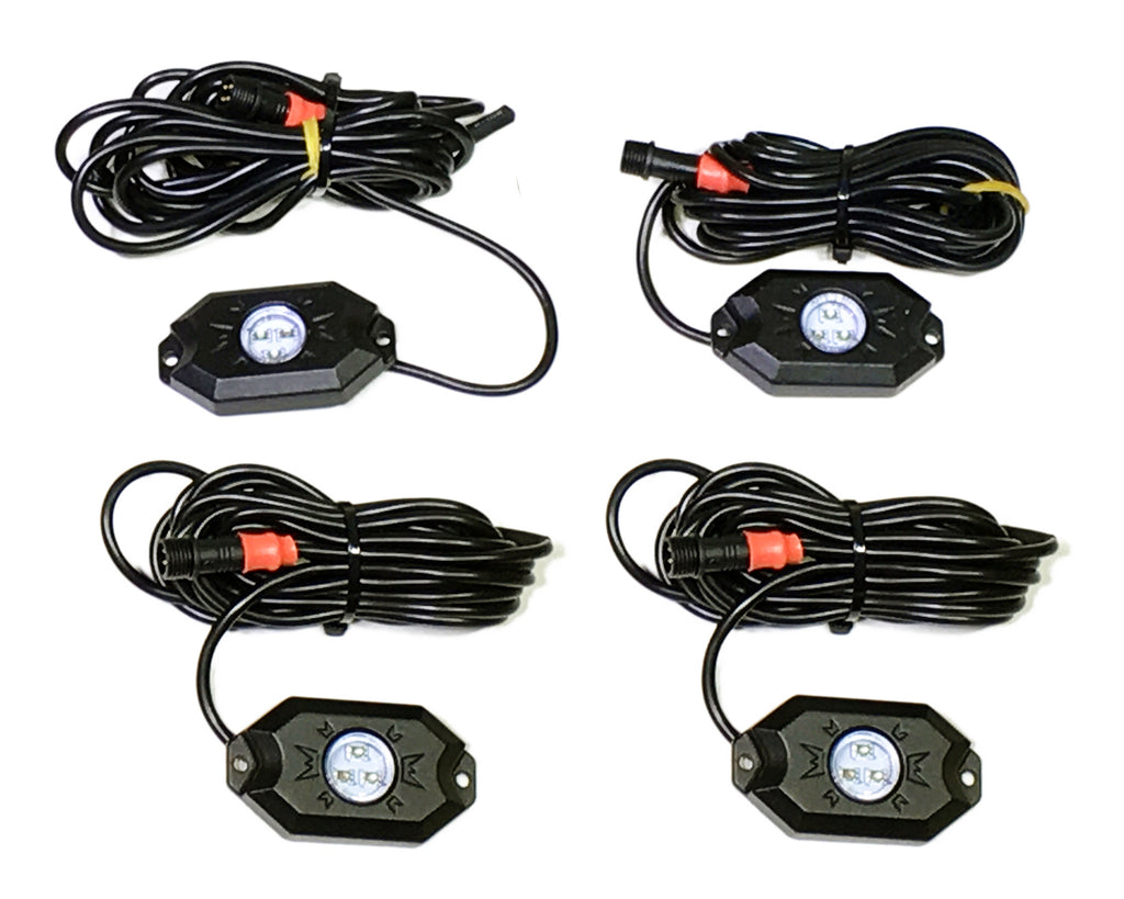 Quake LED Underbody Light Kit 4 Piece RGB Accent Rock Lights (Controller Not Included) Quad-Lock - QTL923