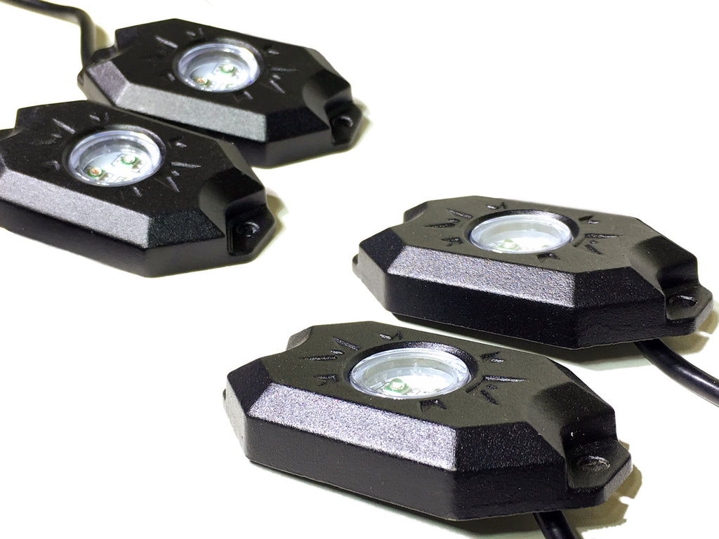 Quake LED Underbody Light Kit 4 Piece RGB Accent Rock Lights (Controller Not Included) Quad-Lock - QTL923