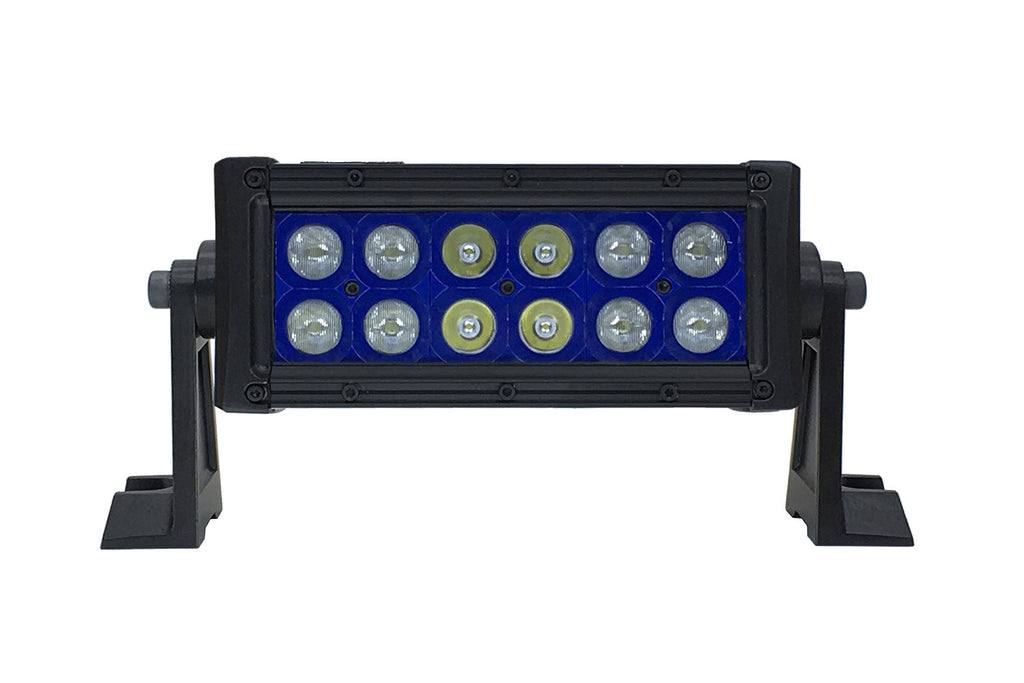 Quake LED Light Bar 8 Inch LED Light Bar Dual Row 36 Watt Combo Blue Reflector Ultra Color Series - QUU620