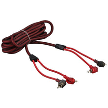 Load image into Gallery viewer, 100% OFC Ultra Flex 2-Channel RCA with 90 Degree Ends, Dual Twist Wire, Red Braided Jacket - 12 ft