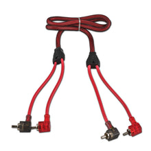 Load image into Gallery viewer, 100% OFC Ultra Flex 2-Channel RCA with 90 Degree Ends, Dual Twist Wire, Red Braided Jacket - 3 ft