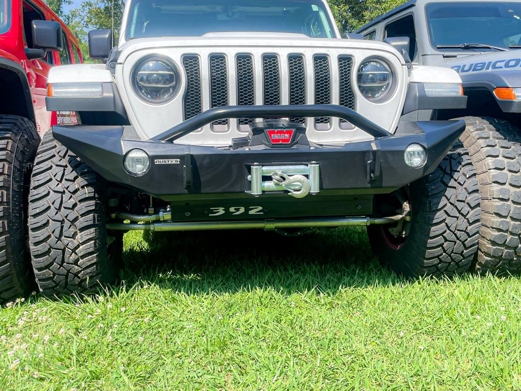 Rusty's Off Road Products Skid Plates 392 Rusty's Front Bumper Skid Plate with Cutout Panel - JL Wrangler / JT Gladiator