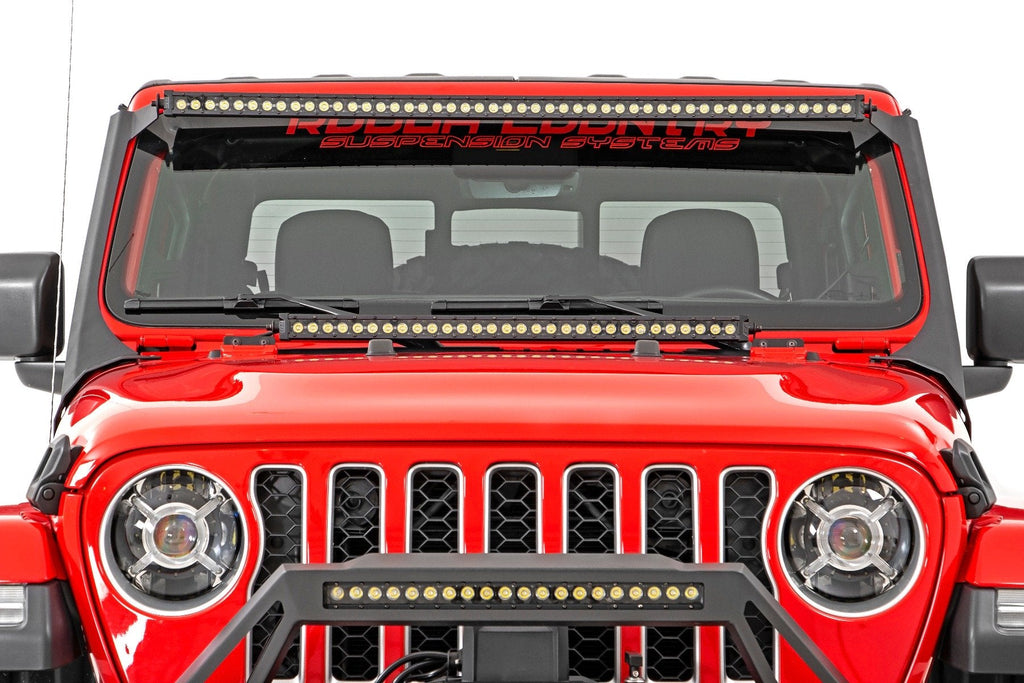 Rough Country Headlights Jeep 9-Inch LED Projection Headlights 18-20 Wrangler JL/JLU, 20-Present Gladiator JT Rough Country - RCH5100