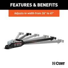 Load image into Gallery viewer, Curt Tow Bar with Adjustable-Width Arms Car Mount 2 Inch Ball 5000 lbs. Safety Cables and Coupler Lock Sold Separately) RockJock 4X4