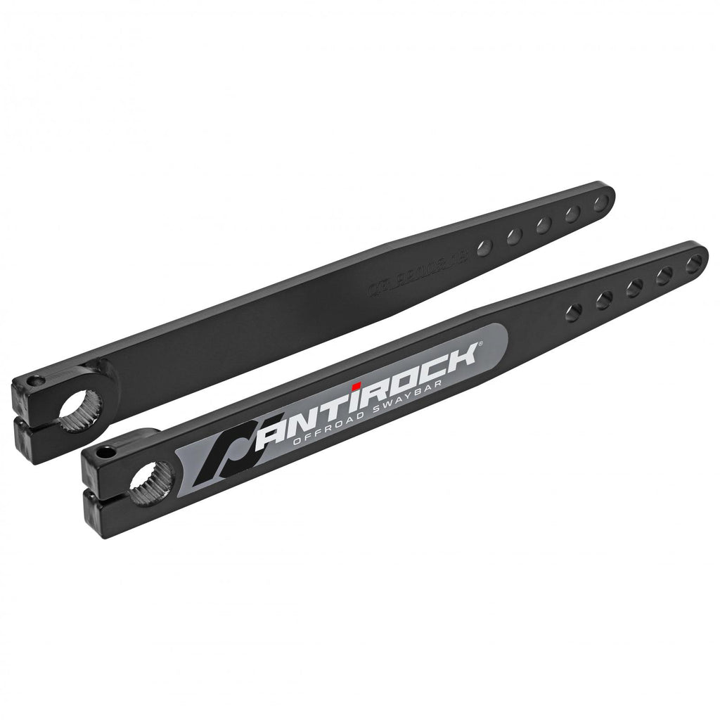 Antirock Fabricated Steel Sway Bar Arms 97-06 Wrangler TJ and LJ Unlimited/XJ/MJ 18 Inch Long OAL 16.195 Inch C-C 5 Holes Includes Stickers Pair RockJock 4x4