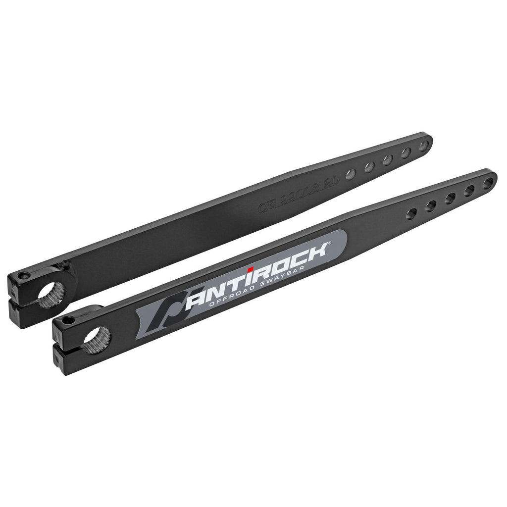 Antirock Fabricated Steel Sway Bar Arms 87-95 Wrangler YJ 20 Inch Long OAL 18.195 Inch C-C 5 Holes Includes Stickers Pair RockJock 4x4