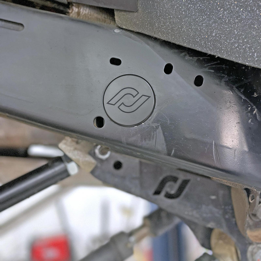 Frame Rail Plugs for JL/JT Frame Front behind axle centerline CNC Machined Black Delrin RockJock 4X4