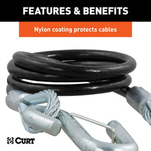 Load image into Gallery viewer, Curt Towing Safety Cable Kit (44 1/2 Inch Long w/ 2 Snap Hooks 5000 lbs. 2-Pack) RockJock 4X4